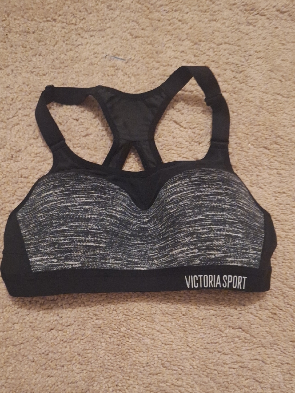 Black & Gray Racerback Sports Bra